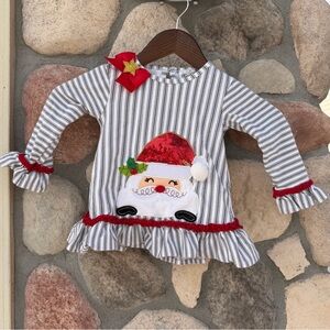 Rare Editions Gray and White Striped Tunic